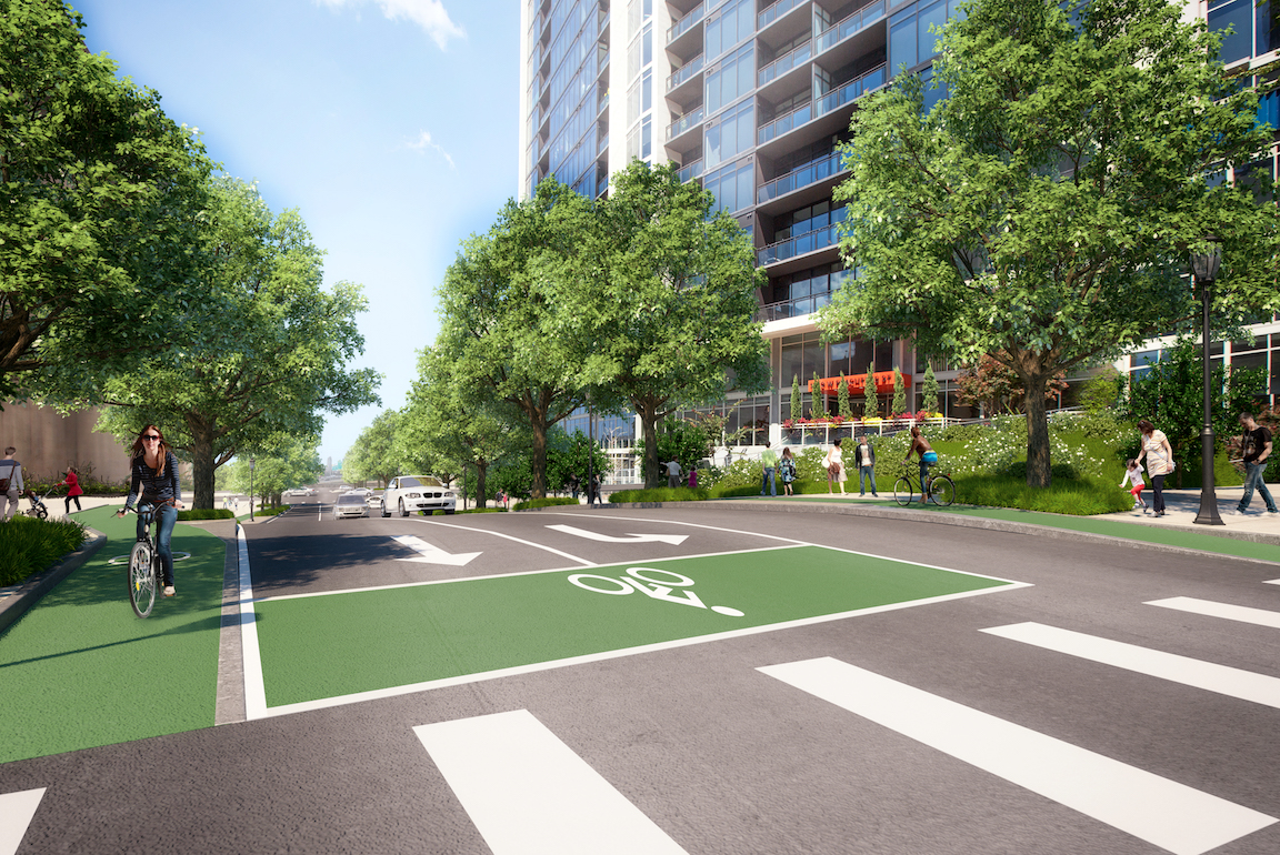 Images: People-friendly extension of Midtown street plows ahead