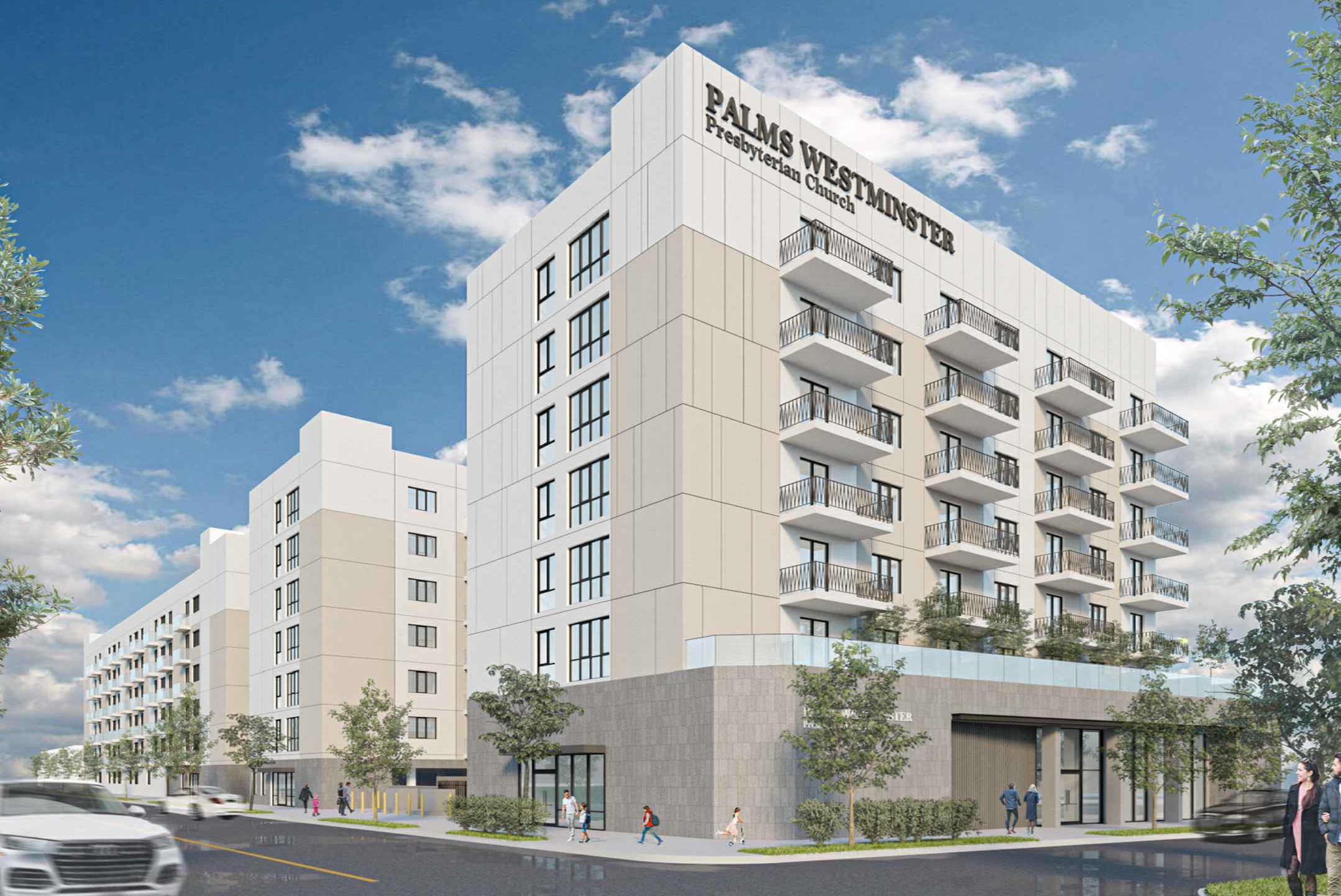 162-unit affordable housing complex planned for church site at 2908 S. Robertson Pl.