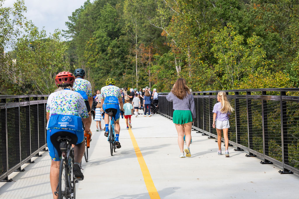 Photos: Trail section with towering, treetop bridge officially arrives 