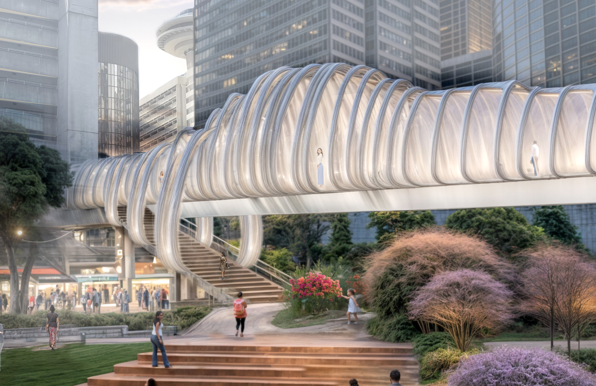Downtown ATL's 'hamster tubes' as functional parks? How's that sound?