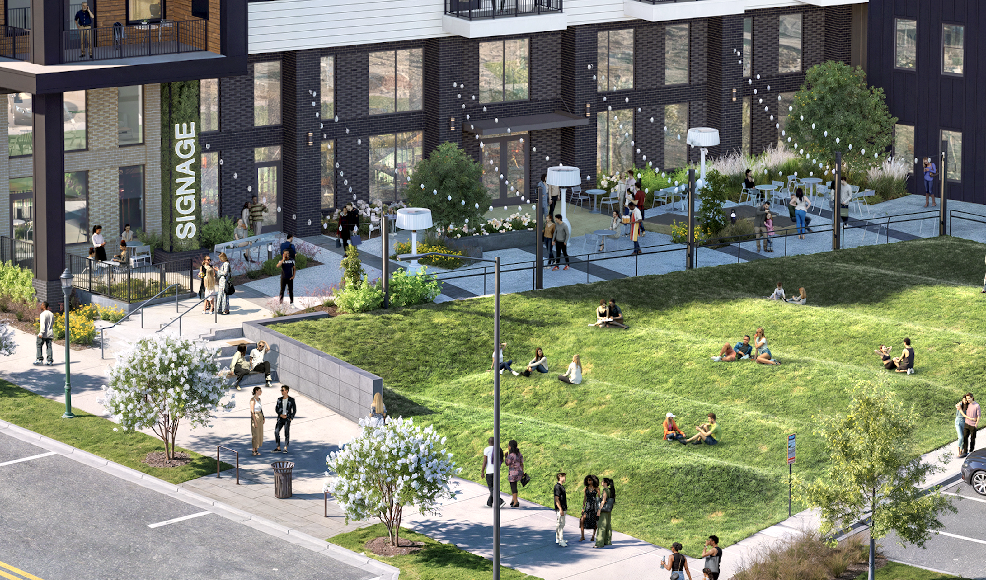 Fresh images: In Blandtown, revised mixed-use project begins climb 