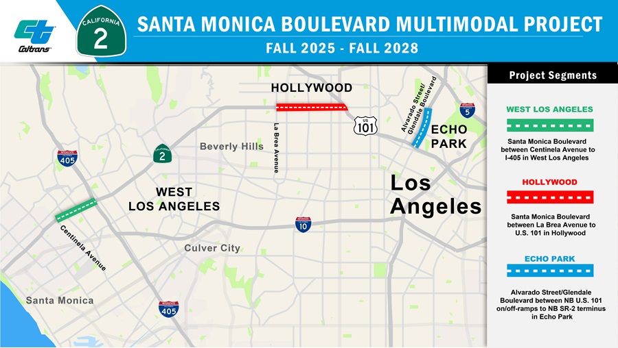 Caltrans starting $70M overhaul to three segments of Santa Monica Boulevard corridor