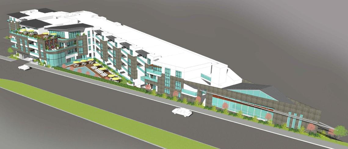 79-unit apartment building reaches its peak at 401 Rosecrans Ave. in Manhattan Beach