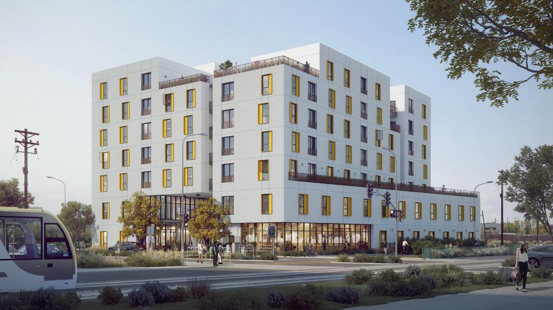 Metro-adjacent affordable housing rises at 1640 20th Street in Santa Monica