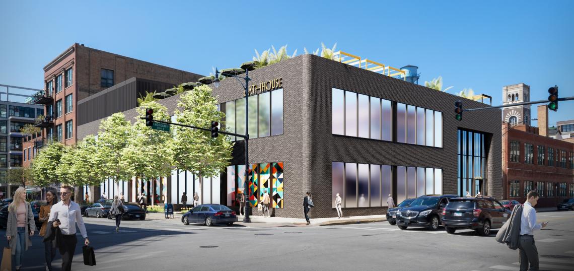 Full building permit issued for bathhouse at 8 N. Morgan