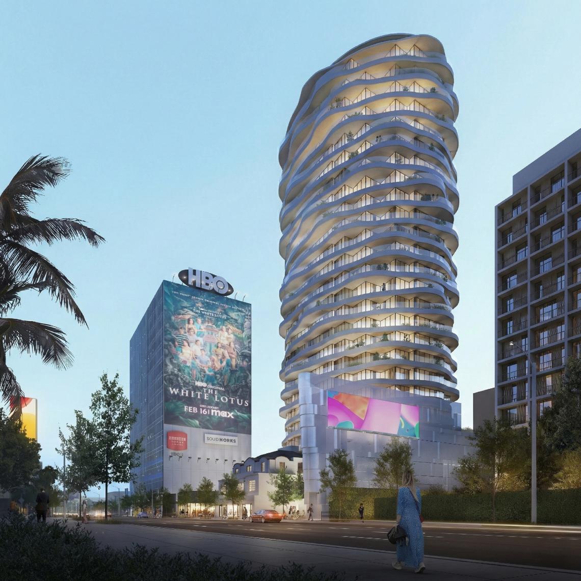 Fresh renderings for high-rise at 9034 Sunset Blvd. in West Hollywood