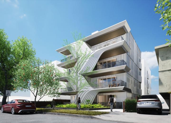 Infill housing in progress at 1257 N. Sweetzer Ave. in West Hollywood