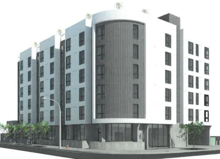 Affordable housing under construction at 3455 Slauson Ave. in Hyde Park