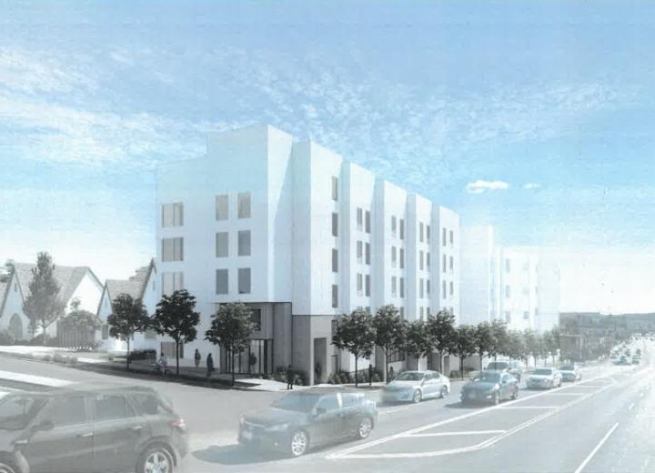 Affordable housing rising on side-by-side lots along La Brea
