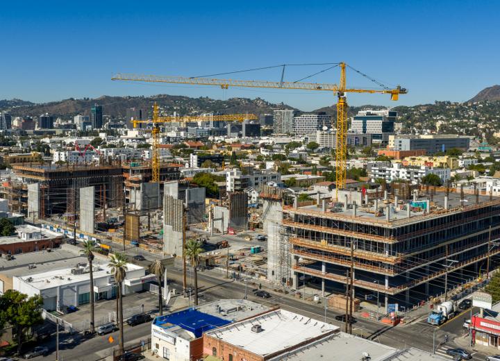 Concrete climbs for Echelon Studios Hollywood at 5601 Santa Monica Blvd.