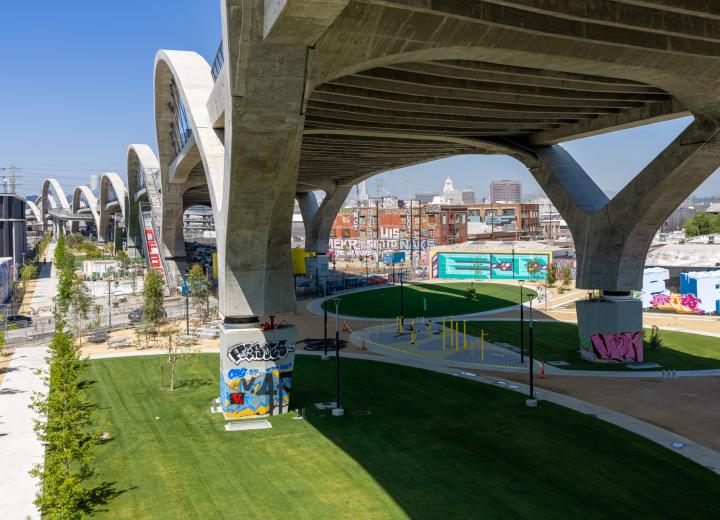 Greenery takes shape at the Sixth Street Viaduct park