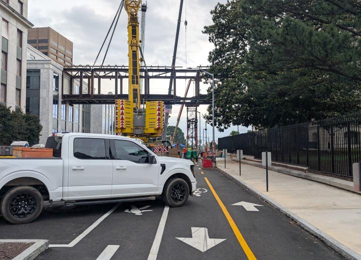 Images: Georgia Gold Dome's 'skybridge' connector is taking shape